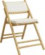 vidaXL vidaXL Składane krzesła bistro, 5 szt., kremowe poduszki, bambus 4