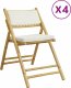 vidaXL vidaXL Składane krzesła bistro, 4 szt., kremowe poduszki, bambus 2