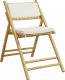 vidaXL vidaXL Składane krzesła bistro, 4 szt., kremowe poduszki, bambus 3