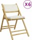 vidaXL vidaXL Składane krzesła bistro, 6 szt., kremowe poduszki, bambus 2