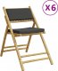 vidaXL vidaXL Składane krzesła bistro, 6 szt., ciemnoszare poduszki, bambus 2