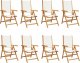 vidaXL vidaXL Rozkładane krzesła ogrodowe, 8 szt., kremowe, drewno i tkanina 2