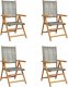 vidaXL vidaXL Rozkładane krzesła ogrodowe, 4 szt., szare, polirattan i drewno 2