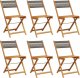 vidaXL vidaXL Składane krzesła ogrodowe, 6 szt., szare, lite drewno akacjowe 2