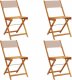 vidaXL vidaXL Składane krzesła ogrodowe, 4 szt., tkanina taupe i drewno 2