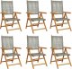 vidaXL Rozkładane krzesła ogrodowe, 6 szt., szare, polirattan i drewno 2