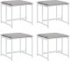 vidaXL vidaXL Krzesła ogrodowe z poduszkami, 4 szt., białe, stal i textilene 2
