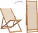 vidaXL vidaXL Składane krzesła plażowe, 2 szt., beżowe, tkanina i lite drewno 7