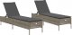 vidaXL Leżaki z poduszkami, 2 szt., szare, polirattan 2