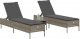 vidaXL Leżaki z poduszkami, 2 szt., szare, polirattan 3