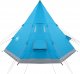 vidaXL Namiot turystyczny, tipi, 4-os., niebieski, wodoszczelny 7