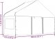 vidaXL Namiot ogrodowy z dachem, biały, 11,15x5,88x3,75 m, polietylen 9