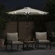 vidaXL vidaXL Parasol ogrodowy z LED, stalowy słupek, biały, 225x225x212 cm 2