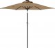 vidaXL vidaXL Parasol ogrodowy LED, stalowy słupek, taupe, 225x225x212 cm 2