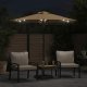 vidaXL vidaXL Parasol ogrodowy LED, stalowy słupek, taupe, 225x225x212 cm 3