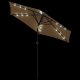 vidaXL vidaXL Parasol ogrodowy LED, stalowy słupek, taupe, 225x225x212 cm 8