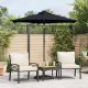 vidaXL vidaXL Parasol ogrodowy LED, stalowy słupek, czarny, 225x225x212 cm 1