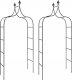 vidaXL Pergole ogrodowe, 2 szt., czarne, 120x38x260 cm, stalowe 1