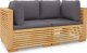 vidaXL Narożne sofy ogrodowe, 2 szt., lite drewno tekowe 2