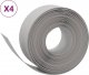 vidaXL Obrzeża ogrodowe, 4 szt., szare, 10 m, 20 cm, polietylen 2