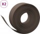 vidaXL Obrzeża ogrodowe, 2 szt., brązowe, 10 m, 20 cm, polietylen 2
