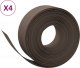vidaXL Obrzeża ogrodowe, 4 szt., brązowe, 10 m, 20 cm, polietylen 2