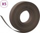 vidaXL Obrzeża ogrodowe, 5 szt., brązowe, 10 m, 10 cm, polietylen 2