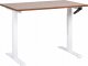 Biurko Beliani Biurko regulowane manualnie 120 x 72 cm ciemne drewno z białym DESTIN III 1