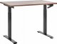 Biurko Beliani Biurko regulowane manualnie 120 x 72 cm ciemne drewno z czarnym DESTIN III 1