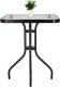 Springos Meble tarasowe stolik kawowy ze szkła hartowanego, krzesła metalowe 2 szt. czarno-szare UNIWERSALNY 14