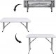Springos Zestaw cateringowy, turystyczny stół z 2 ławkami składany na bankiet, biały UNIWERSALNY 13