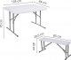 Springos Zestaw cateringowy, turystyczny stół z 2 ławkami składany na bankiet, biały UNIWERSALNY 4