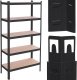 Springos Regał metalowy z 5 półkami 150x75x30cm 675kg do garażu, piwnicy, czarny UNIWERSALNY 13