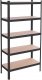 Springos Regał metalowy z 5 półkami 150x75x30cm 675kg do garażu, piwnicy, czarny UNIWERSALNY 2