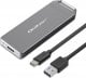 Kieszeń Qoltec Mini obudowa na dysk M.2 SSD | NVMe | PCIe | USB3.1 | Super speed10Gb/s | 2TB | Srebrna 1