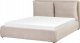 Beliani Łóżko z pojemnikiem welurowe 160 x 200 cm beżowe BAJONNA 1