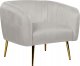 Beliani Welur Fotel Jasnoszary LACONIA 1