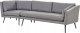 Beliani Sofa narożna dla 3 osób Lewostronny Tkanina Szary LORETELLO 1