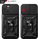 Alogy Etui pancerne do iPhone 15 Camshield Case Ring Alogy Stand z osłonką na aparat slide czarne 3