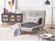 Beliani Sofa rozkładana welurowa jasnoszara FARRIS 3