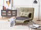 Beliani Sofa rozkładana welurowa zielona oliwkowa FARRIS 3