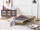 Beliani Sofa rozkładana welurowa zielona oliwkowa FARRIS 4