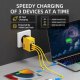 Ładowarka Wekome WEKOME WP-U155 Tint Series - Ładowarka sieciowa 2x USB-C & USB-A Super Fast Charger GaN 100W (Żółty) 2