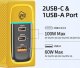 Ładowarka Wekome WEKOME WP-U155 Tint Series - Ładowarka sieciowa 2x USB-C & USB-A Super Fast Charger GaN 100W (Żółty) 3
