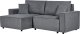 Beliani Narożnik prawostronny rozkładany z pojemnikiem ciemnoszary KARILA 1