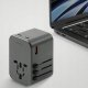 Ładowarka Energea ENERGEA ład. siec. 1xUSB+2xUSB-C PD-PPS-QC 3.0 65W 1A2C adapter 4w1 US/UA/EU/UK szary/gunmetal Travelworld Adapter GaN65W 5