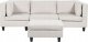 Beliani Sofa modułowa 3-osobowa z otomaną jasnobeżowa UNSTAD 1