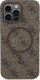 Guess Guess GUHMP14LG4GFRW iPhone 14 Pro 6.1" brązowy/brown hardcase 4G Collection Leather Metal Logo MagSafe 3