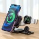Alogy Ładowarka indukcyjna Qi Mag Safe 15W do iPhone Apple Watch AirPods bezprzewodowa 3w1 Stacja dokująca czarna 16