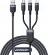 Kabel USB Joyroom USB-A - USB-C + microUSB + Lightning 1.2 m Czarny (JYR842) 1